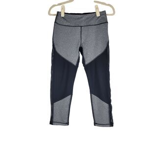 X by Gottex Women's size S Diamond Mesh Insert Legging Black Gray Yoga Pants NWT